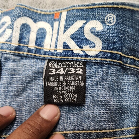 Akademiks Men's Light Wash Distressed Straight Leg Denim Jean Size 34x32 - Picture 10 of 14